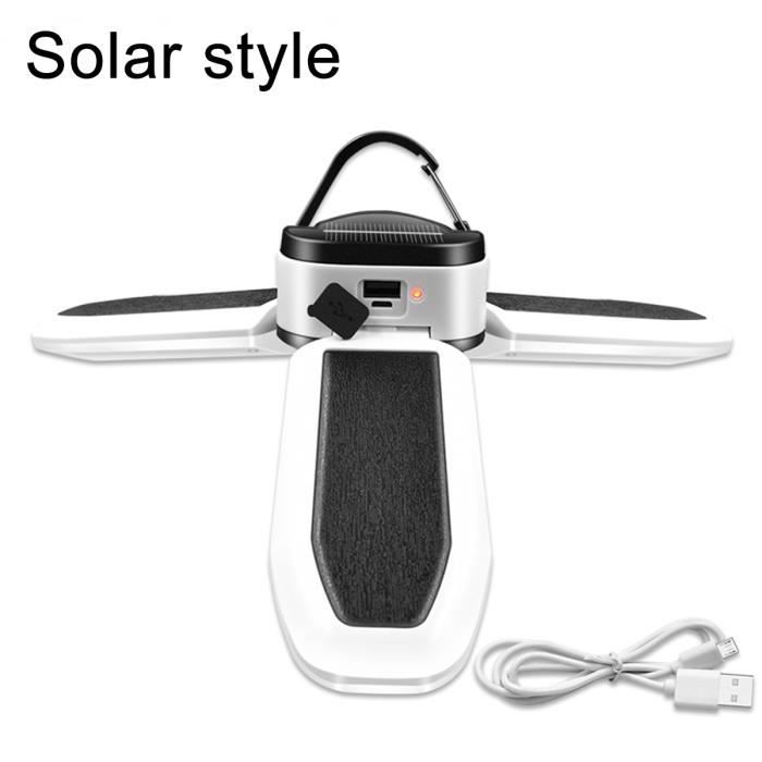Lampe de camping Solaire Multifonctionnel 5 Modes USB Rechargeable IP65