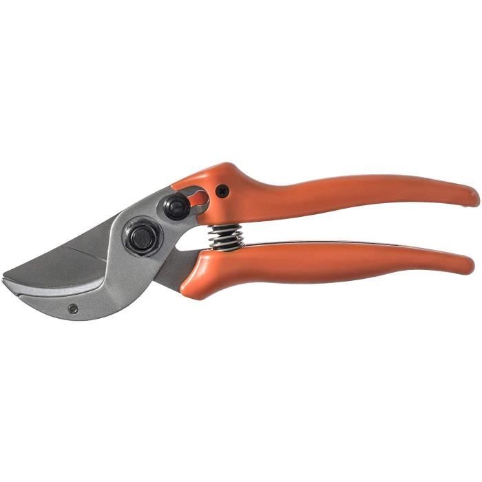 CISEAUX DE JARDIN WE 15104 Ciseaux agrave enclume professionnels avec lame courbeacutee et antiadheacutesive Ciseaux compacts e124