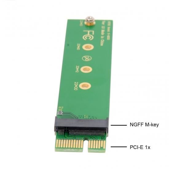 Xiwai NGFF Clé NVME AHCI SSD vers PCI-E 3.0 Adaptateur vertical 1x x1 pour SSD XP941 SM951 PM951 960 EVO