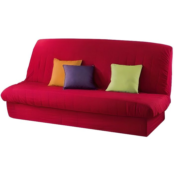Housse de clic clac + bande socle ESSENTIEL ROUGE 185 X 200 Rouge
