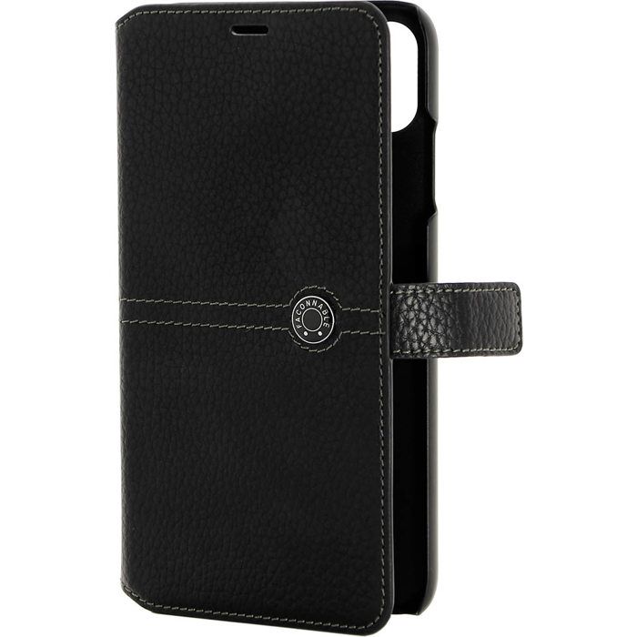 Etui folio Façonnable noir pour iPhone XS