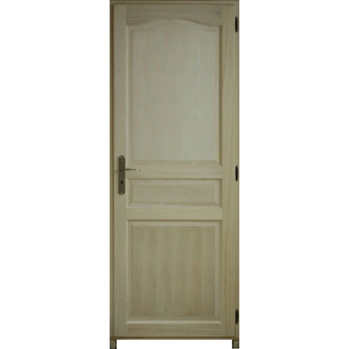 BLOC PORTE EN PAULOWNIA 3 PANNEAUX TRAVERSE CHAPEAU LARGEUR 63 GAUCHE / PROMO