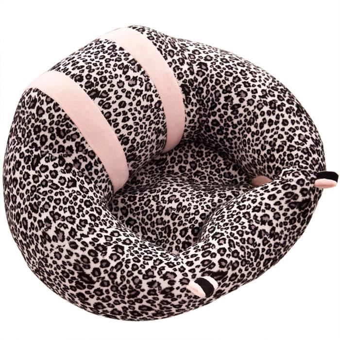 Hicollie® Sofa Bébé Support Assise Fauteuil Siège Sécurité Apprentissage PP Coton Polyester Jouets Peluche Couleur Léopard