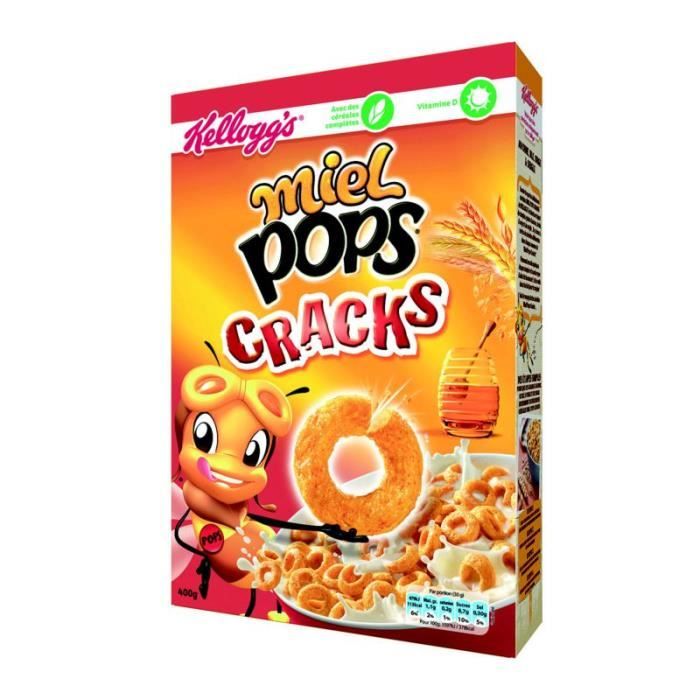 KELLOGG'S Miel pop's cracks 400 g