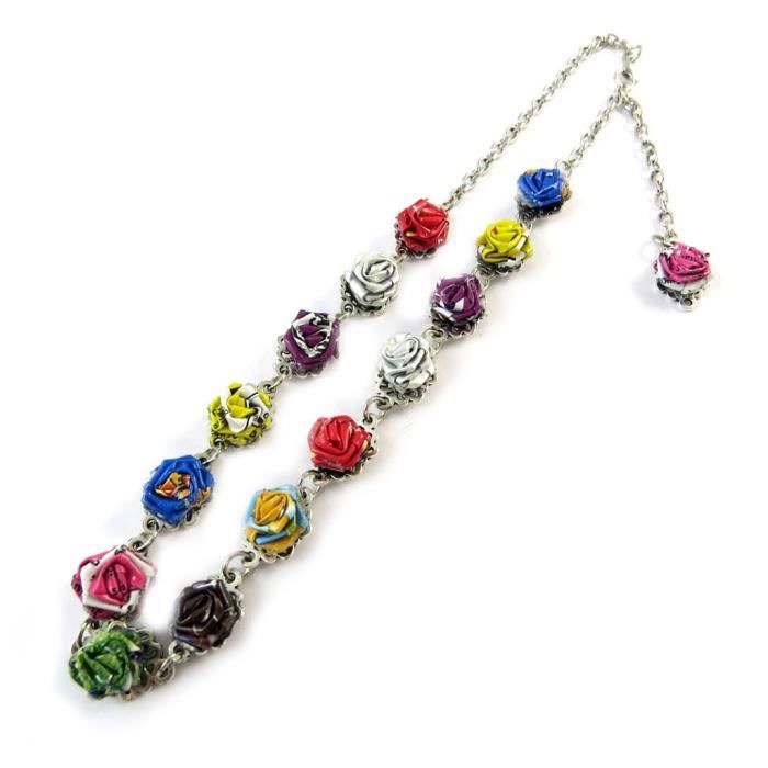 Collier artisanal cuir New Life (fait main)- Les Trésors De Lily [N9571]