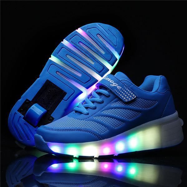 Chaussures d'hiver pour enfants,Baskets brillantes pour enfants, avec roues légères, chaussures de tennis éclairées, pour enfants,