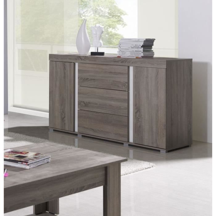 Buffet, bahut, enfilade AVIGNON coloris sonoma. Meuble design pour salon, salle à manger. 50 Marron