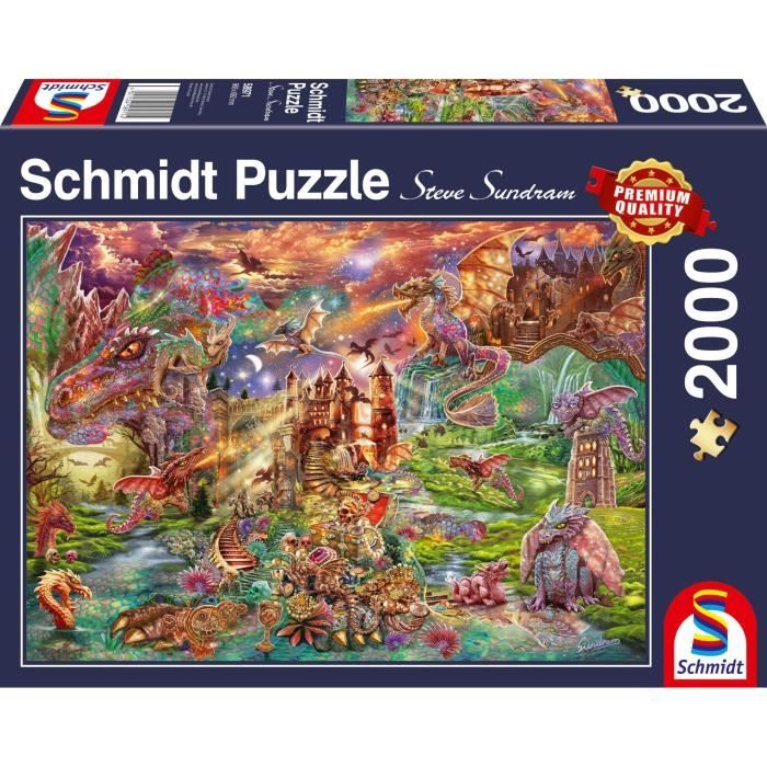 SCHMIDT SPIELE - Le trésor des dragons - Puzzle - 2000 pièces