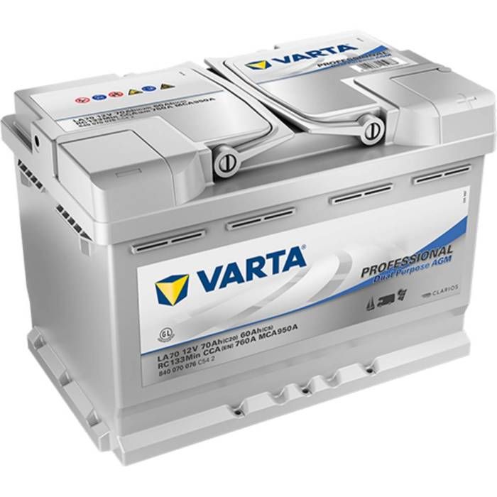 BATTERIE DECHARGE-LENTE VARTA AGM LA70