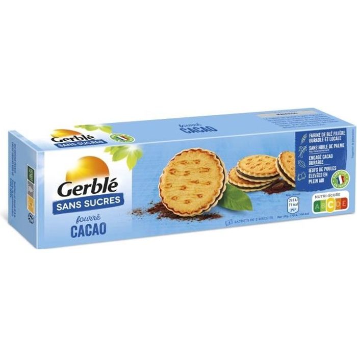 Gerblé Sans Sucres Fourré Cacao 185g