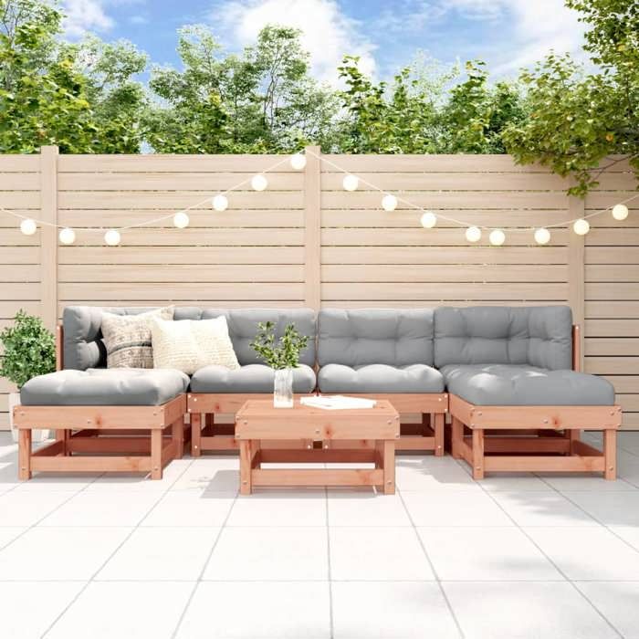 vidaXL Salon de jardin 7 pcs bois massif douglas - vue 5