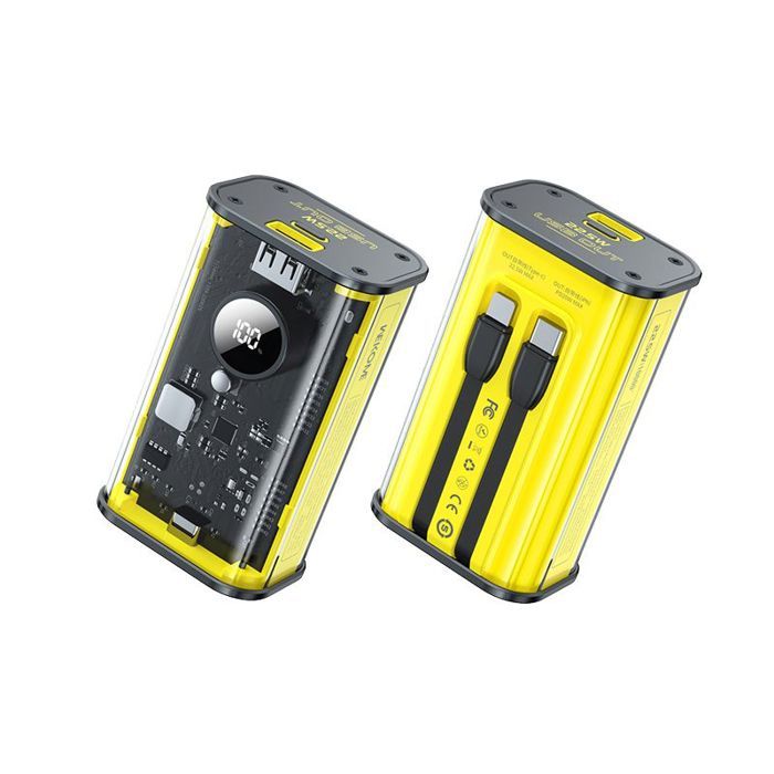 WEKOME WP-345 Power Bank 10000 mAh - Batterie externe jaune USB-C écran LED