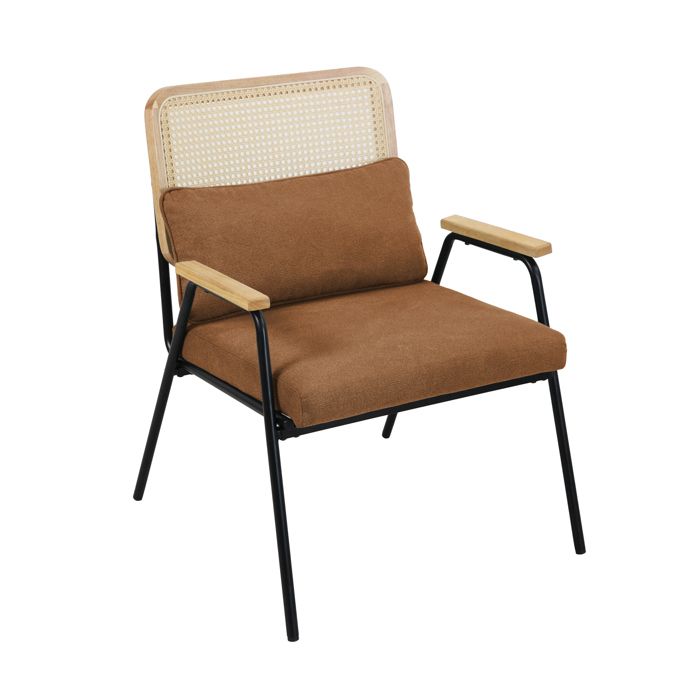 svita thea fauteuil lounge en rotin fauteuil rétro en rotin marron