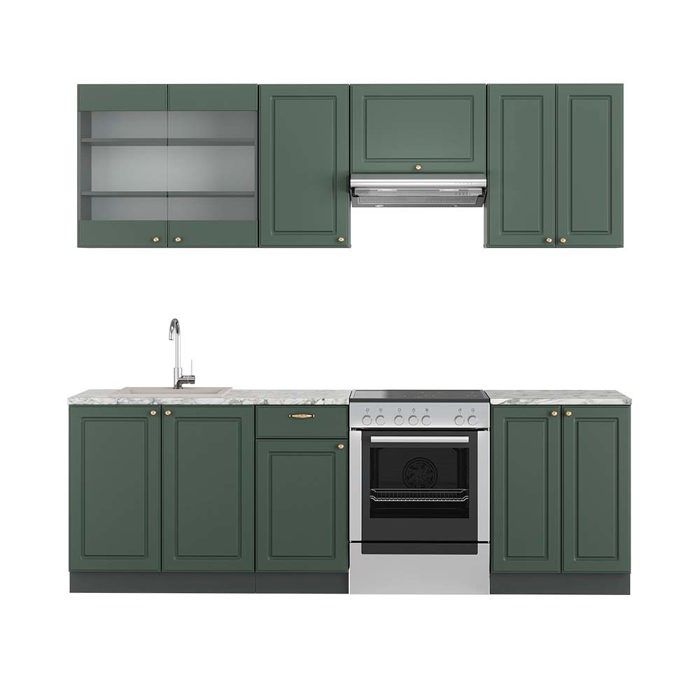 Vicco Fame- Line Meuble de cuisine complet - 240 cm sans plan de travail Chêne Vert