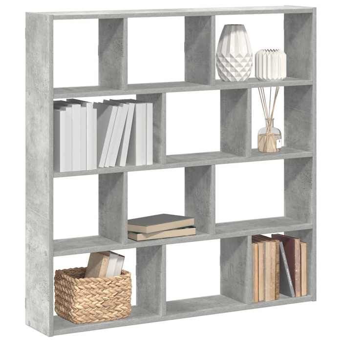 vidaXL Étagère cube murale 12 compartiments gris béton bois ingénierie 860007