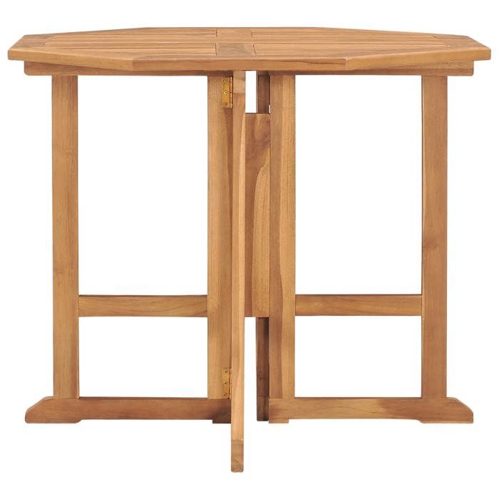Table de jardin - UU - pliable - Ø90x75 cm - Bois de teck solide C648