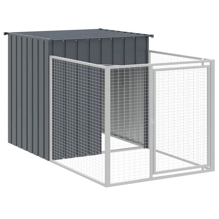 Comparer les prix de Meilleures Abris - Cage - Niche pour chien avec cour anthracite 110x201x110 cm SSD3424174