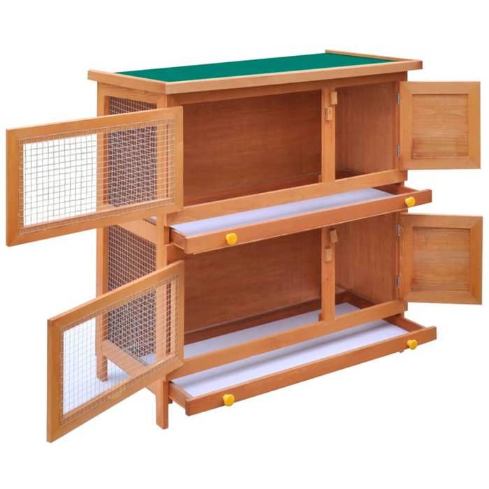 Meilleurs prix pour Bon plan Clapier Lapins Petit enclos - JILI HOT - Clapier dextérieur - Enclos pour petits animaux 4 portes - Bois - Pour Jardin