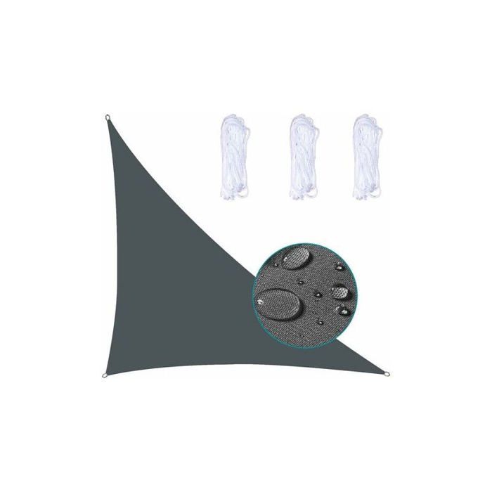 Voile dOmbrage Triangle - PZCC - 3x4x5m - Imperméable - Résistant aux intempéries - Anti UV