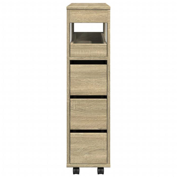Promotion mai * Meuble étroit de salle de bain à roulettes - Armoire WC - chêne sonoma EU10128855270