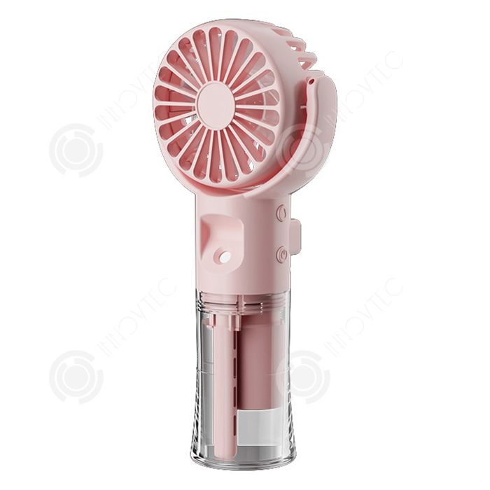 INN Ventilateur portatif Mini ventilateur brumisateur portatif Rechargeable par USB 4 vitesses réglables pour camping voyage（Rose） - Innovtec