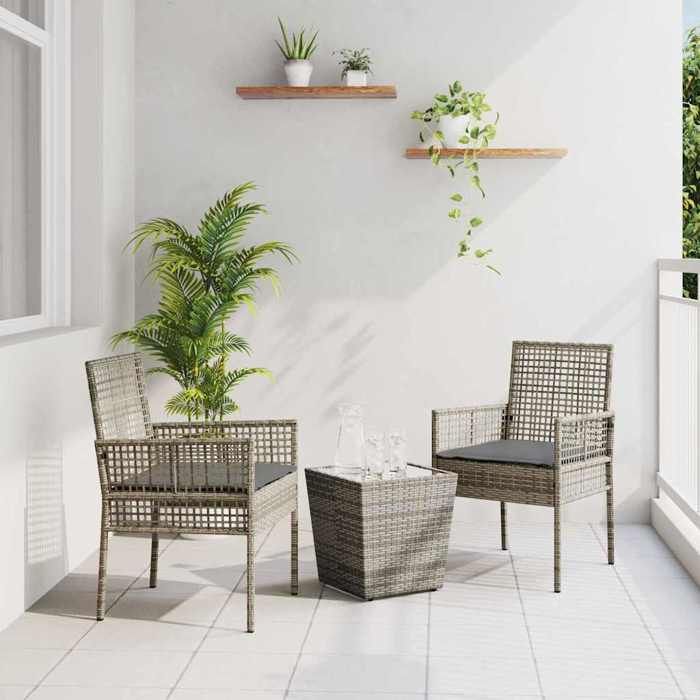 vidaXL Ensemble bistro de jardin 3 pcs polyrotin