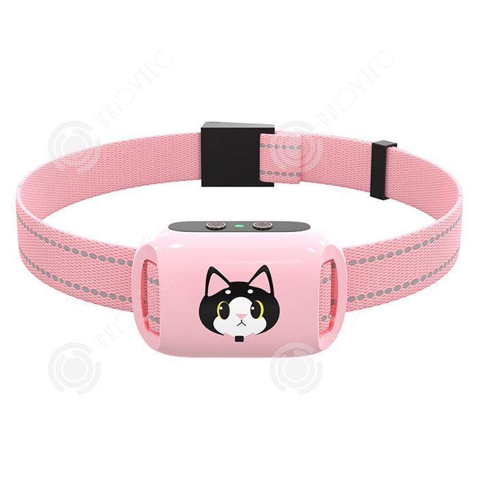 Comparer les prix de INN Collier anti aboiement chat rose 10-70cm réglable 250mah fonctions sonores et vibratoires 4 niveaux réglables collier pour chat