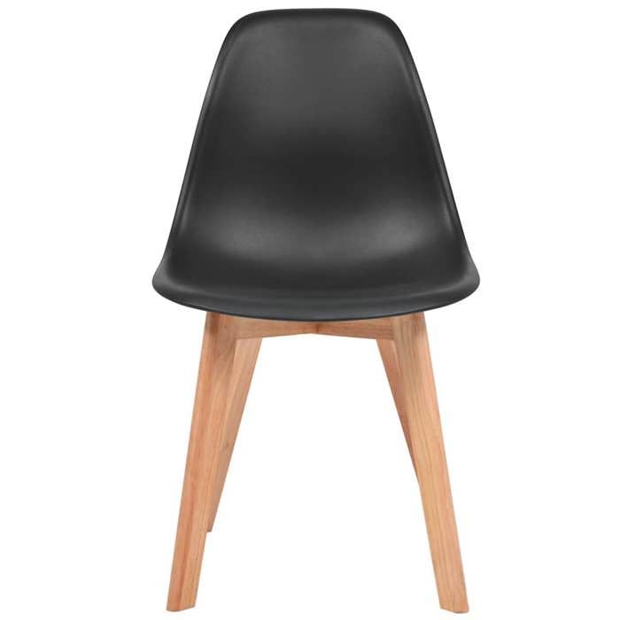 SOLO Chaises de Cuisine et Salon - lot de 2 - pour Chambre et Restaurant - Noir Plastique LL1479