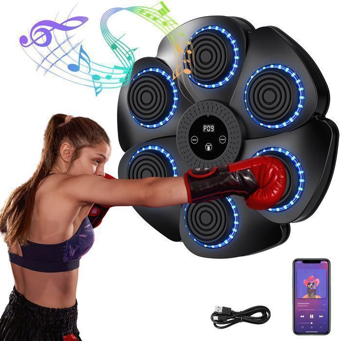 KIKILIVE Machine de Boxe de Musique avec Gants, Smart Bluetooth