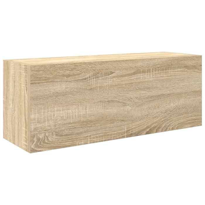 BONNIE®Armoire murale de bain - Anti-basculement - Grand rangement chêne sonoma 80x25x30 cm bois ingénierie FR822754