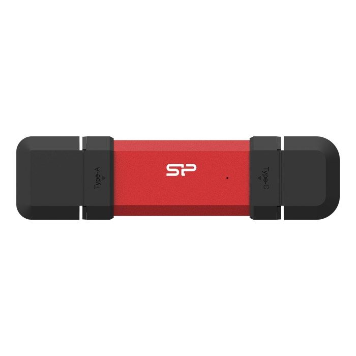 Disque SSD externe - SILICON POWER - DS72 - 1 To - USB 3.2 Gen 2 (Type-A/Type-C) - Rouge