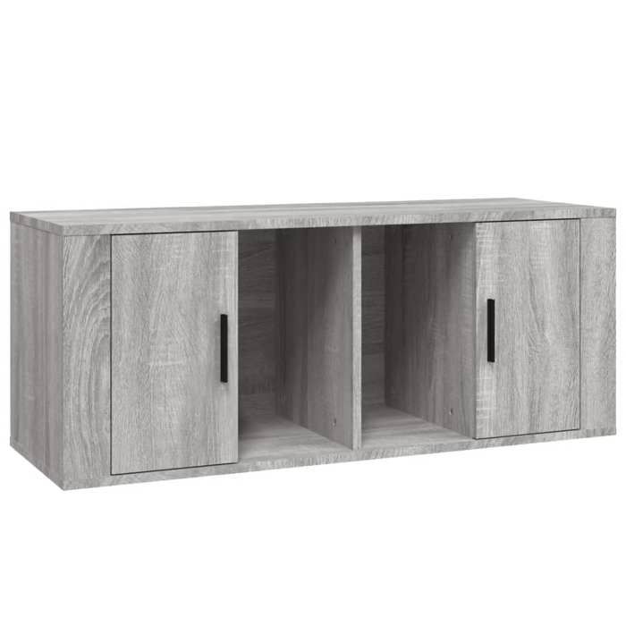 “Winter SaleTOP Armoire TV classique Gris - Meuble TV Sonoma gris 100x35x40cm - bois dingénierie PRO93175