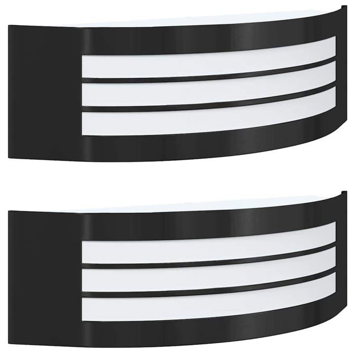 Applique murale extérieure - vidaXL - Noir - 32x10x10 cm - Acier inoxydable - Résistant aux intempéries