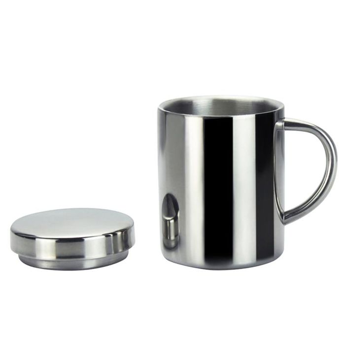 Tasse Isotherme MLBQ 200ml Acier Inoxydable Double Paroi - Gourde Café Argent