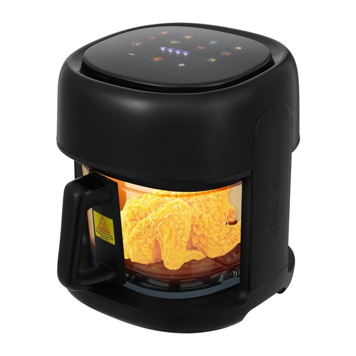 Friteuse sans Huile Multifonctionnelle - Friteuse à air Visible 3.3L - Friteuse sans Huile 80-190°C - Air Fryer Chronométrable Noir - Oukaning
