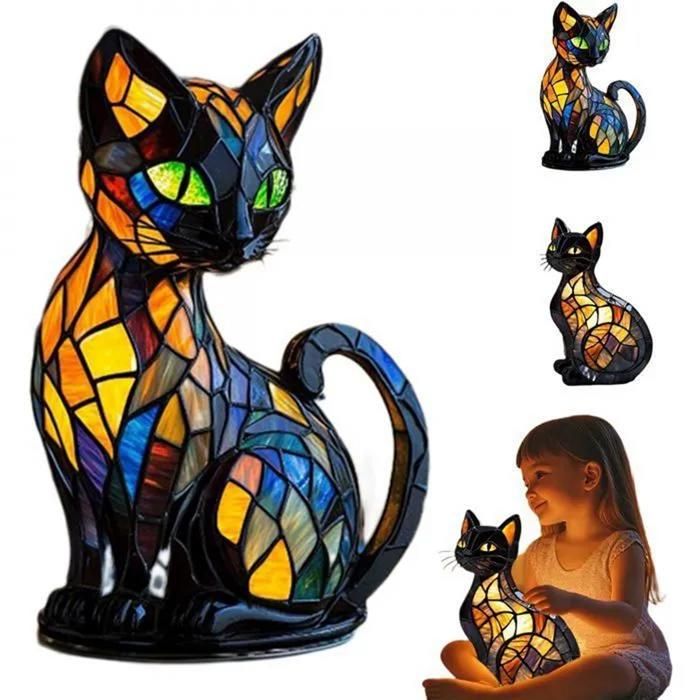 Lampe De Chat En Vintage Veilleuse en forme de chat Série de lampes de table en forme danimal pour les amateurs de chats