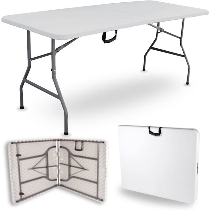 Table Pliante 8 Places - Dimensions 180x74x74 cm - Blanche