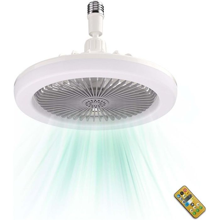 Lampe Ventilateur Plafond Lustre Silencieux Silencieux Avec Lumiere et TelecommandeVentilo Plafond Avec Lumière(Blanc 26cm)