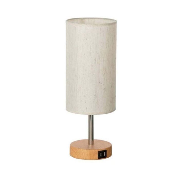 Lampe de chevet tactile avec port de chargement USB-A+C - Lampe en tissu de style industriel - Convient aux chambres et aux salons