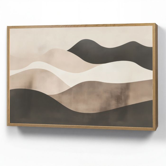 Applique Murale LED - Lampe de Chevet Murale Design - Motif Abstrait - Paysage - Vagues - 100x70 cm Couleur Grisbraun - OnlyWow
