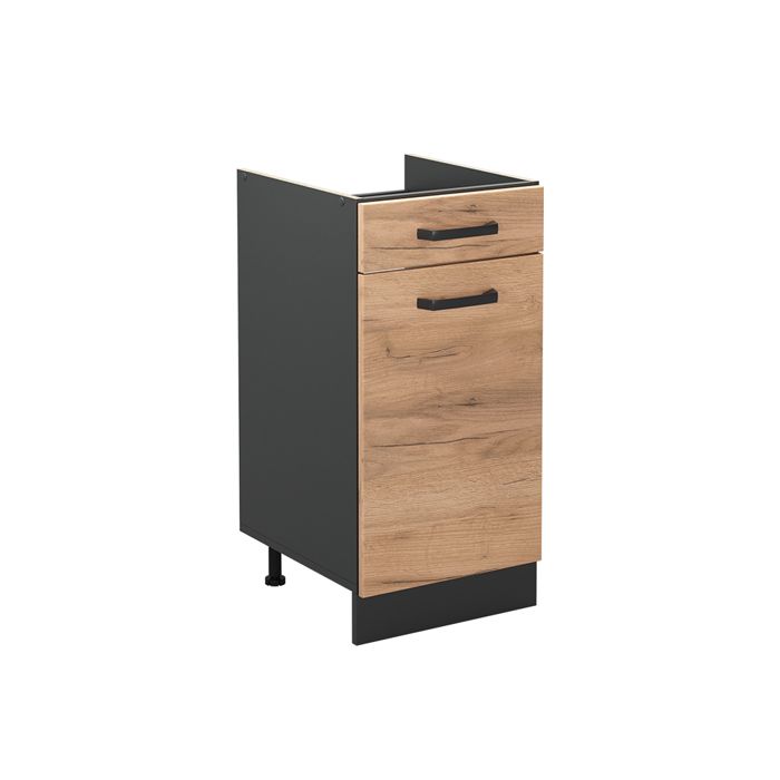 Meuble bas de cuisine R-Line 40cm sans plan de travail Chêne doré/Anthracite Vicco 61037