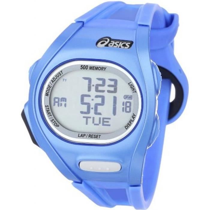 asics cqar0105 montre mixte digitale bracelet polyuréthane