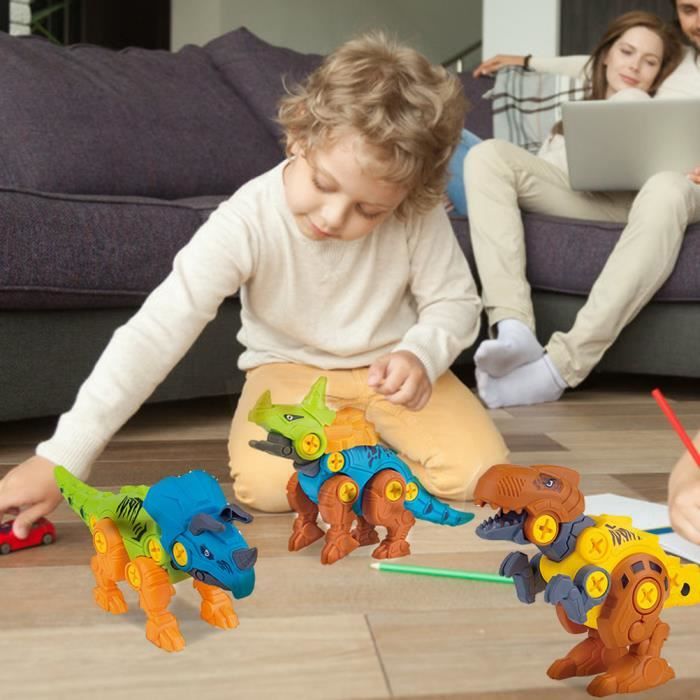 ZERONE Jouet d'assemblage de dinosaures à monter soi-même 4 pièces