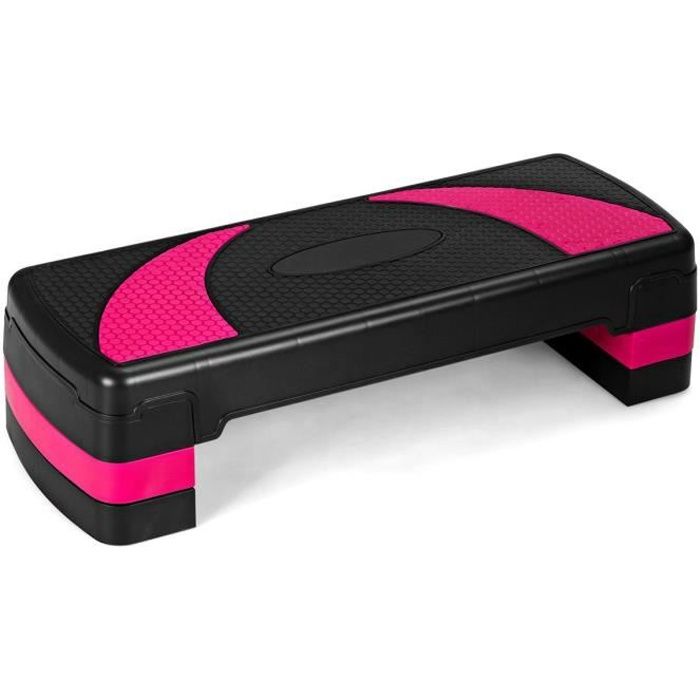 COSTWAY  Stepper dA&eacute;robic Hauteur R&eacute;glable 3 Niveaux 10/15/20CM Surface Antid&eacute;rapant Charge 250KG pour Exercices de CardioGym 