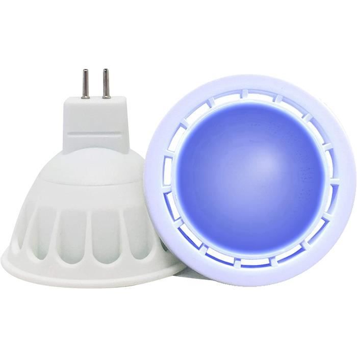 lampe de projecteur spécialisé pour éclairage ambiant dambiance festive VARICART Ampoule LED de Couleur Bleu GU5.3 12V COB Halogène 50W équivalent 500lm paquet de 1 6W MR16 Angle de faisceau 60 ° 