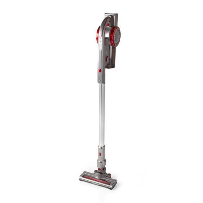 Aspirateur Balai sans fil 100 W 18.5 VAC Brosse douce motorisée éclairage intégré Gris Rouge