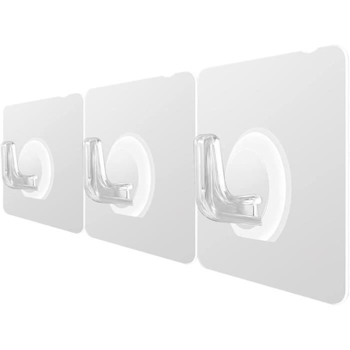32 Crochets Auto-adhésifs Transparents VVHFXD - Pour Plafond/mur Sans Perçage | Idéal Cuisine, Salle De Bain, Déco