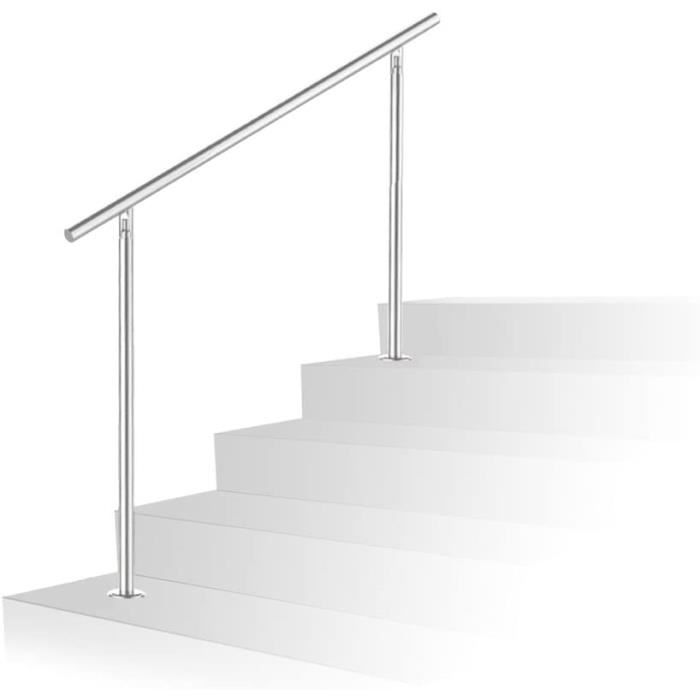 Aufun Main Courante en acier inoxydable 100cm poli Rampe garde-corps
