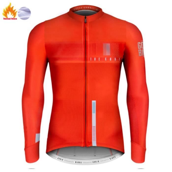 Haut cycliste hiver 4XL Maillot de cyclisme à manches longues pour