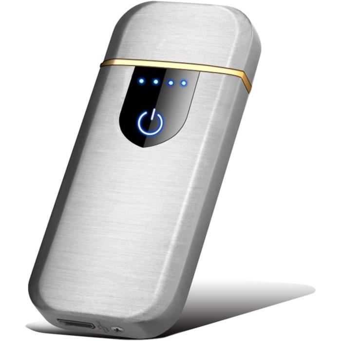 Briquet Électronique USB Vegena - Sans Flamme, Rechargeable, Écran Tactile, Coupe-Vent, Double Arc, Cadeau Homme